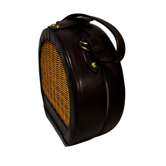 Etienne Aigner 2-way bag satchel crossbody wicker & leather summertime purse 70s - Picture 7 of 11